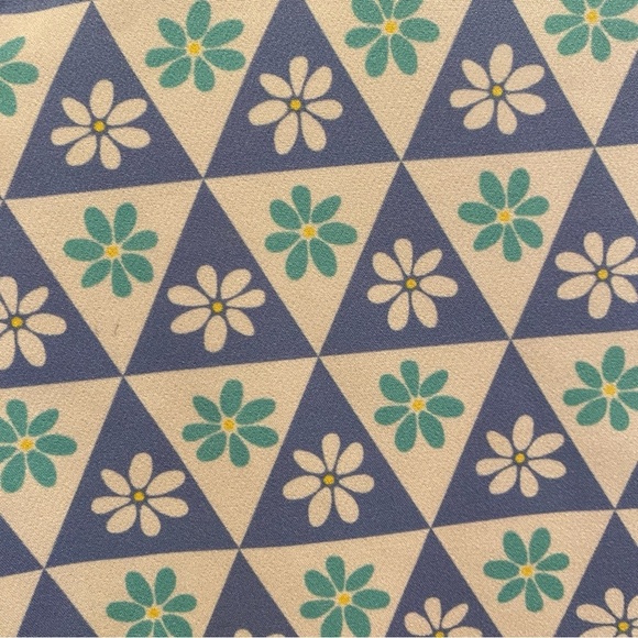 Zara Geometric Patterned Trousers - Blue and White NWOT - Picture 4 of 4